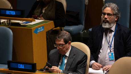 Cuban FM Bruno Rodriguez at the UN General Assembly