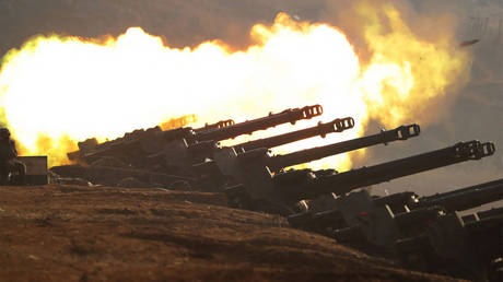 An artillery fire competition between large combined units of the Korean People's Army (KPA).