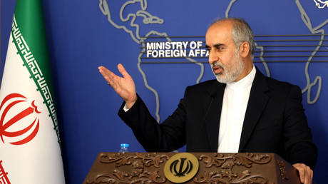 Iran's Foreign Ministry spokesman Nasser Kanaani holds a press conference in Tehran on July 13, 2022.