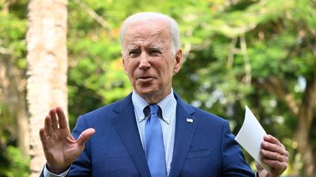 Joe Biden speaks at the G20 Summit in Nusa Dua on the Indonesian island of Bali, November 16, 2022.