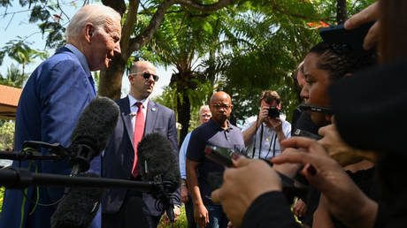 US President Joe Biden speaks about the situation in Poland following a meeting with G7 and European leaders on the sidelines of the G20 Summit in Nusa Dua on the Indonesian resort island of Bali on November 16, 2022.