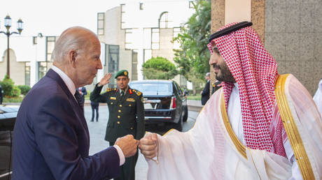 US President Joe Biden and Saudi Crown Prince Mohammed bin Salman, Jeddah, Saudi Arabia, July 15, 2022