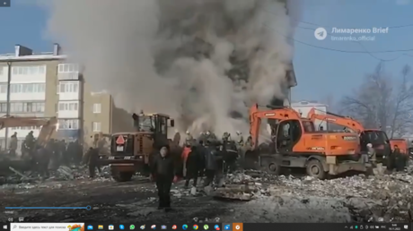 Gas explosion destroys apartment block