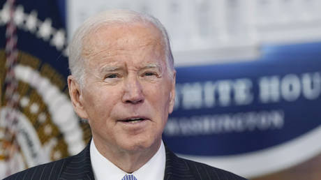 Joe Biden speaks as he meets with business and labor leaders at the White House in Washington, DC, November 18, 2022