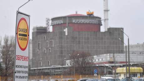 The view shows the 4th power unit of the Zaporozhye nuclear power plant, damaged as a result of a recent shelling, November 23, 2022