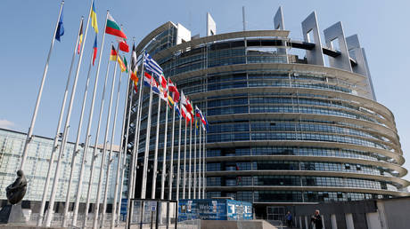 A general view of the European Parliament building, in Strasbourg, eastern France, on May 9, 2022.