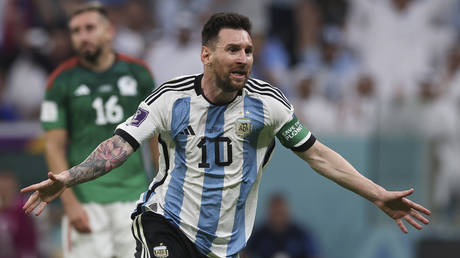 Messi scored his second goal of the tournament in Qatar.