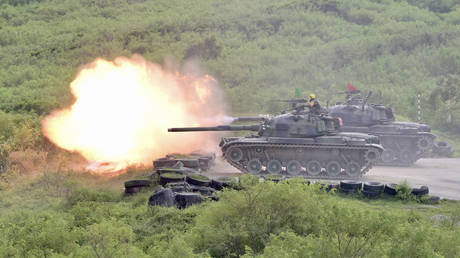 FILE PHOTO: A military exercise in Taiwan, September 2022.