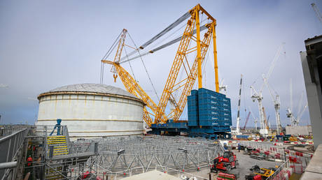 Hinkley Point C nuclear power station site is seen near Bridgwater, UK.