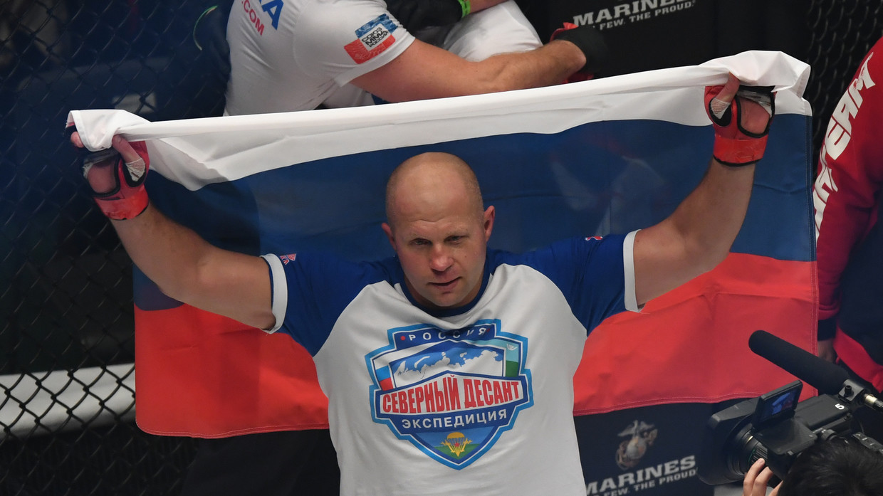 Fedor Emelianenko celebrates the victory during the Bellator Japan - Fedor v Rampage at Saitama Super Arena on December 29, 2019 in Saitama, Japan.