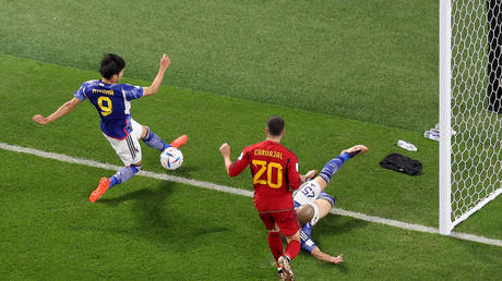 The goal meant Japan beat Spain and progressed to the last 16 in Qatar.