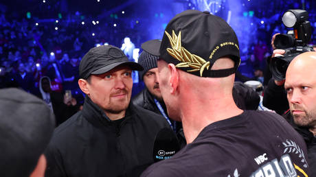 Tyson Fury called out Aleksandr Usyk after retaining his WBC belt in London © Mikey Williams/Top Rank Inc via Getty Images