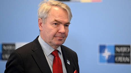 Finland's Foreign Minister Pekka Haavisto arrives for the meeting of the NATO foreign ministers in Bucharest, Romania, on November 30, 2022.
