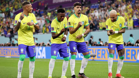 Brazil ran riot against South Korea in the first half.