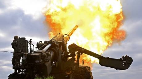 FILE PHOTO. Russian artillery firing on Ukrainian Armed Forces positions in Lugansk, Russia