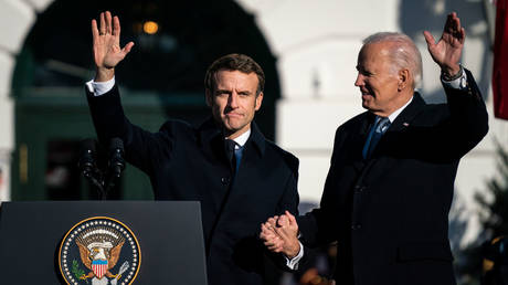 French President Emmanuel Macron and US President Joe Biden.