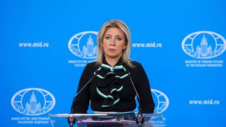 File photo: Russian Foreign Ministry spokeswoman Maria Zakharova attends her weekly briefing in Moscow