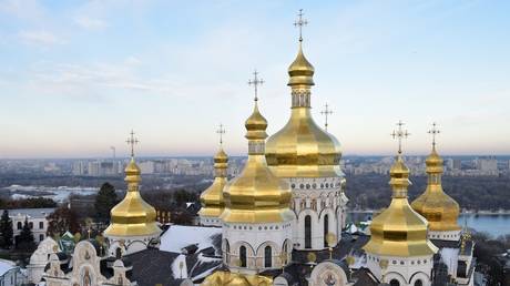 The Assumption Cathedral of the Kiev Pechersk Lavra in Kiev.
