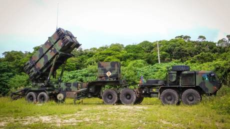 FILE PHOTO: A US MIM-104 Patriot missile launcher is seen during drills at Kadena Air Base in Japan, October 19, 2017.