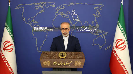 Iran's Ministry of Foreign Affairs spokesman Nasser Kanaani speaks during a press conference in the capital Tehran on December 5, 2022.