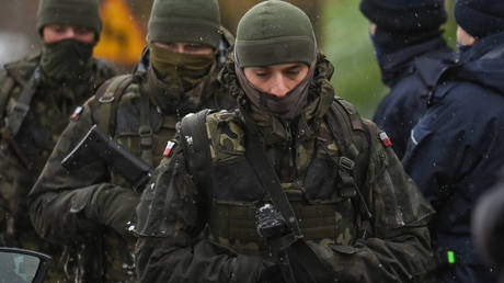 FILE PHOTO. Members of the Polish Army and police.