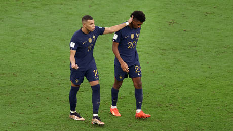 French stars Kylian Mbappe and Kingsley Coman.