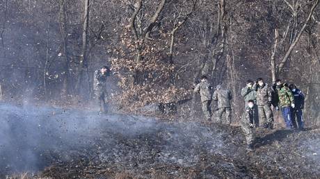 FILE PHOTO: An F-5E combat plane of the 10th Fighter Wing of the South Korean Air Force crashed at a hill in Hwaseong, January 11, 2022.