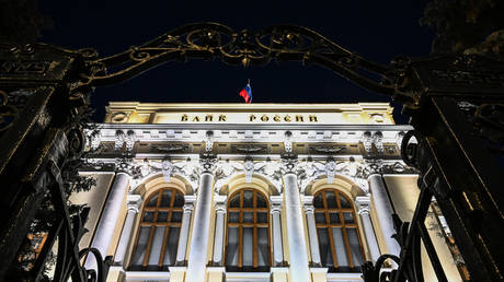 The building housing Russia's central bank, in Moscow, Russia.