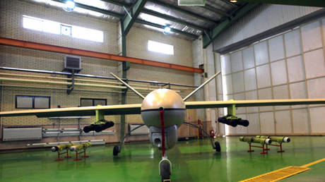 FILE PHOTO: An Iranian-made drone displayed in Tehran, 2013.