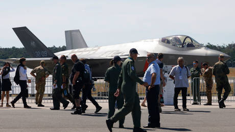 An F-35 Lightning II is displayed at the ILA Berlin air show last June in Schoenefeld, Germany.