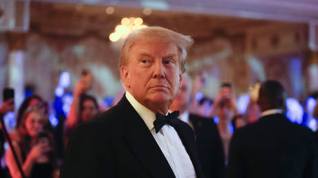 Donald Trump arrives to speak at an event at Mar-a-Lago, Florida, November 18, 2022
