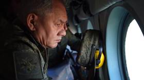 Russia’s defense minister inspects frontline troops