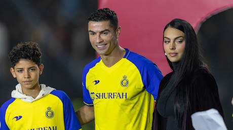 Ronaldo posed with his family at new team Al Nassr.