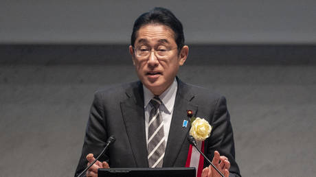 Japanese Prime Minister Fumio Kishida speaks at an event in Tokyo, December 2022.