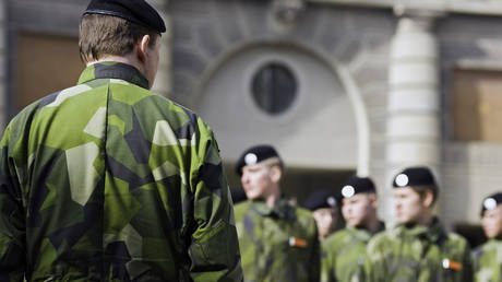 FILE PHOTO. Swedish soldiers in Stockholm, Sweden.