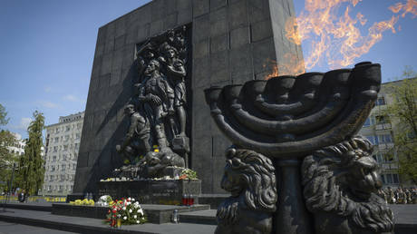 FILE PHOTO: The Ghetto Heroes Monument is seen ahead of the 75th anniversary of the Warsaw Ghetto Uprising in Warsaw, Poland.