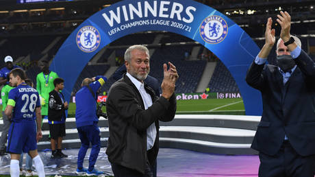 Abramovich pictured at the 2021 Champions League final, won by Chelsea.