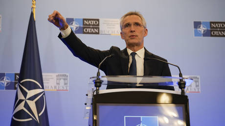 Jens Stoltenberg speaks during a press conference in Bucharest, Romania, November 29, 2022