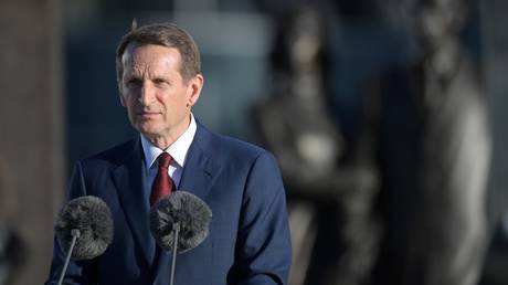 Russian Foreign Intelligence Service chief Sergey Naryshkin.