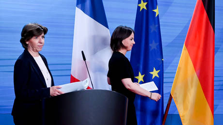 File photo:  French Foreign Affairs Minister Catherine Colonna (left) and her German counterpart Annalena Baerbock