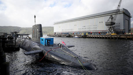 FILE PHOTO. A general view of the Vanguard-class nuclear deterrent submarine HMS Vengeance at HM Naval Base Clyde, Faslane.