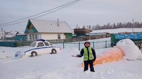 Drunk drivers scared away by snow sculpture