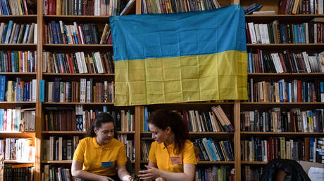 FILE PHOTO: A library in Lviv, Ukraine, 2022.
