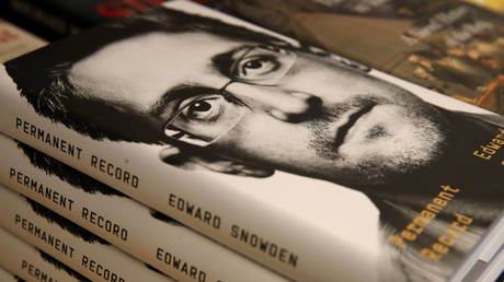 File photo: Edward Snowden's memoir 'Permanent Record' is displayed at a US bookstore in September 2019.