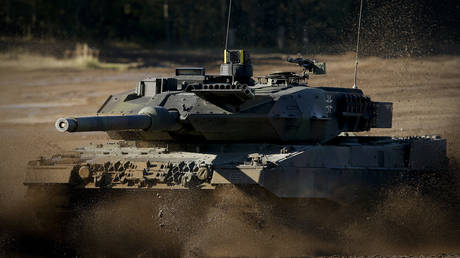 FILE PHOTO. A Leopard 2 A6 tank during a photo op at the Bergen military training grounds in Germany, October 2, 2013