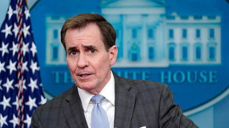 National Security Council spokesman John Kirby speaks during the daily briefing at the White House in Washington, February 10, 2023.