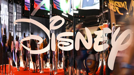 FILE PHOTO: A Disney+ logo at an expo in Anaheim, California, February 8, 2023.