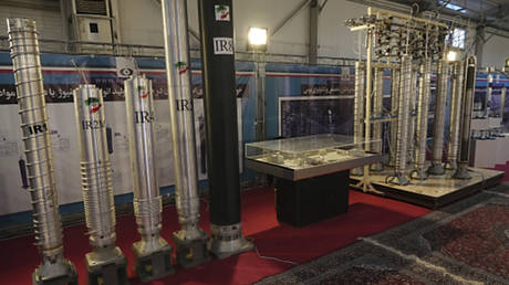 FILE PHOTO. Iranian-built centrifuges on display