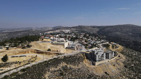 An Israeli settlement is seen in the occupied West Bank, February 14, 2023.