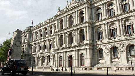 An exterior view of the British Foreign and Commonwealth Office in London, Britain